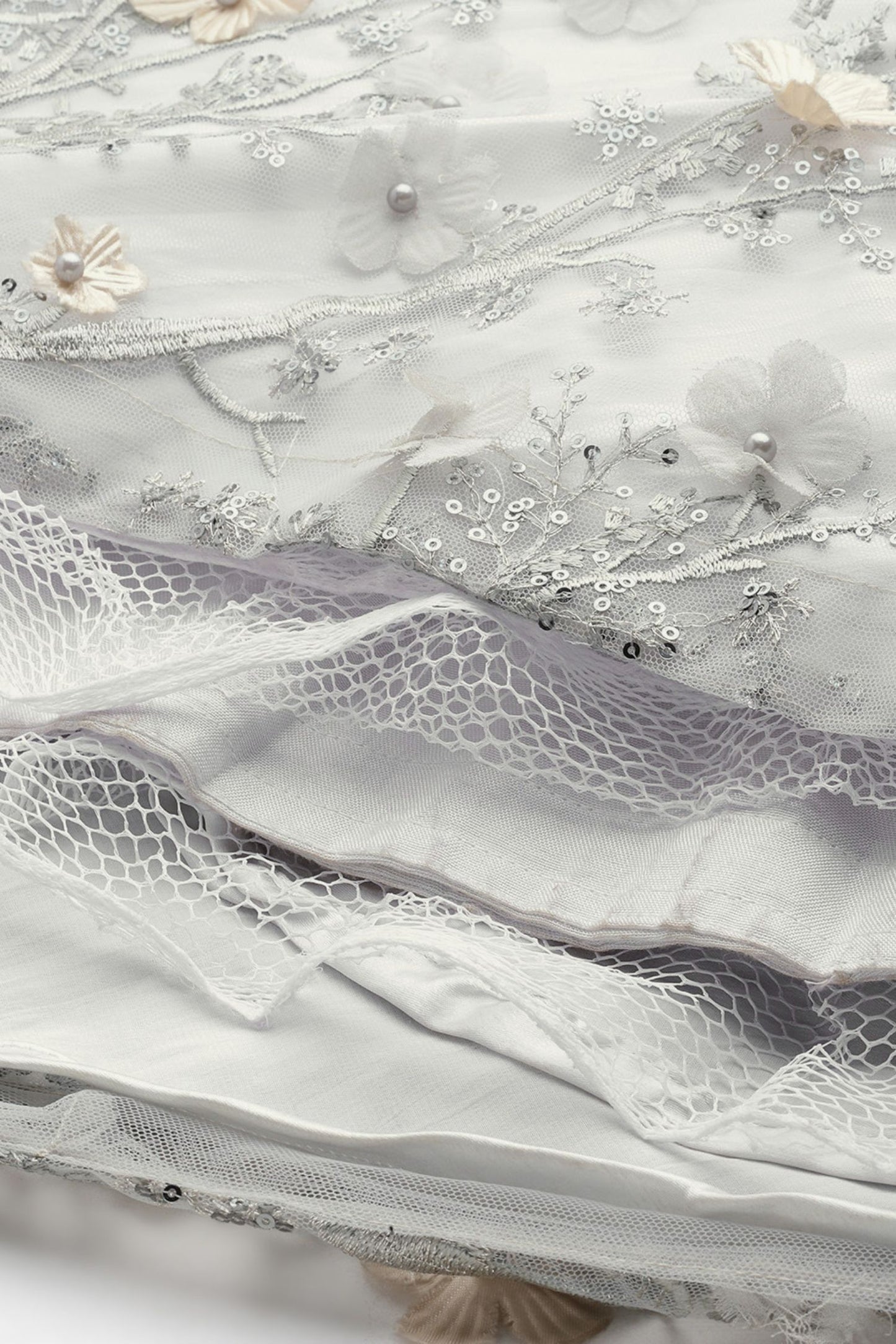 Desginer Silver Net Gown