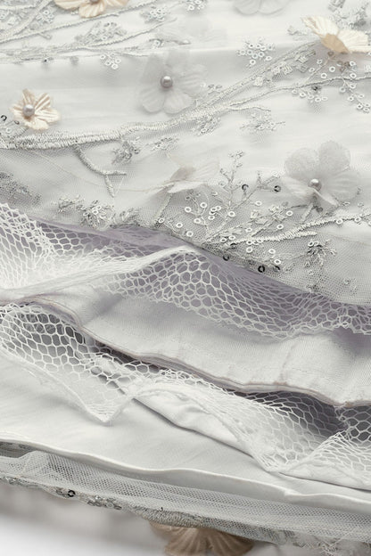 Desginer Silver Net Gown