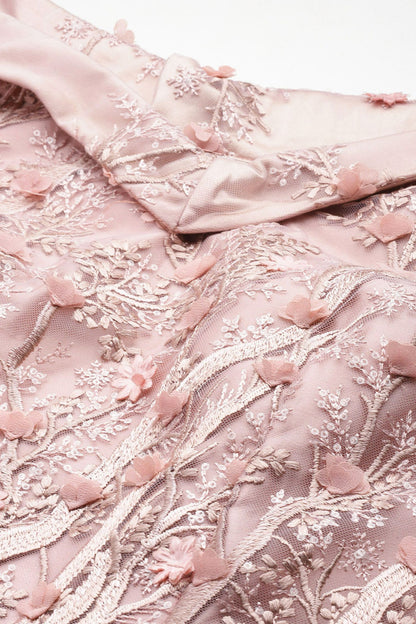 Designer Wear Pink Net Gown