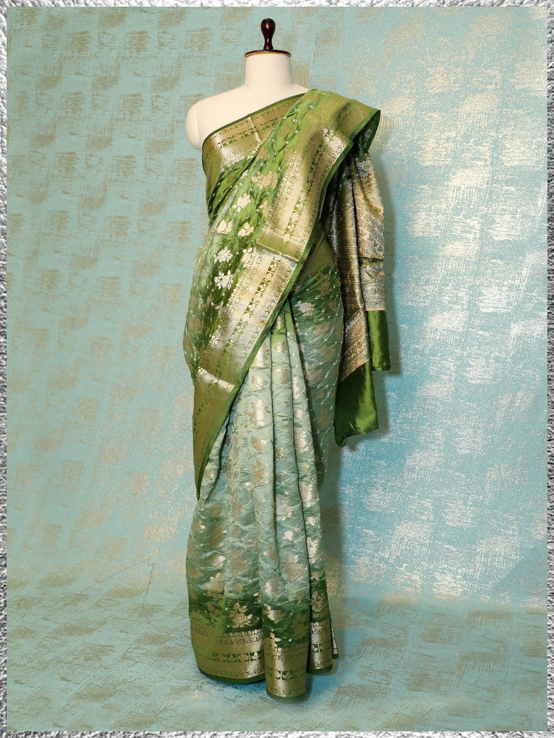 Designer saree in Green colour