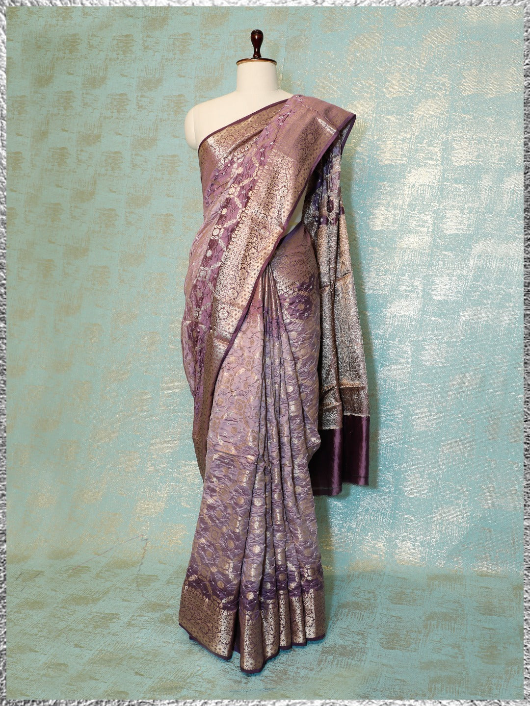 Designer saree in Lilac colour