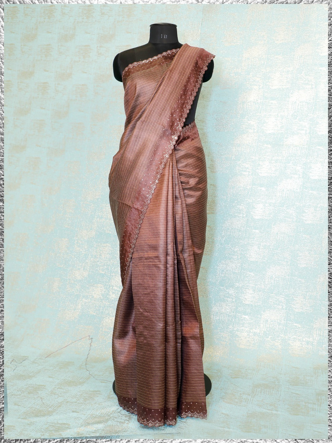 Designer saree in Brown colour
