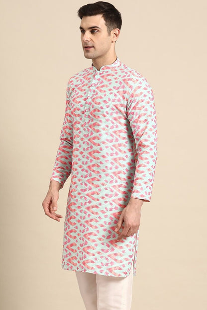 Designer long Kurta In Aqua Blue - Simaaya