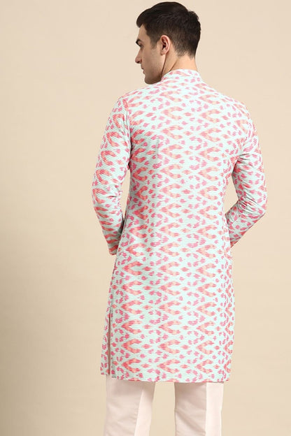 Designer long Kurta In Aqua Blue - Simaaya