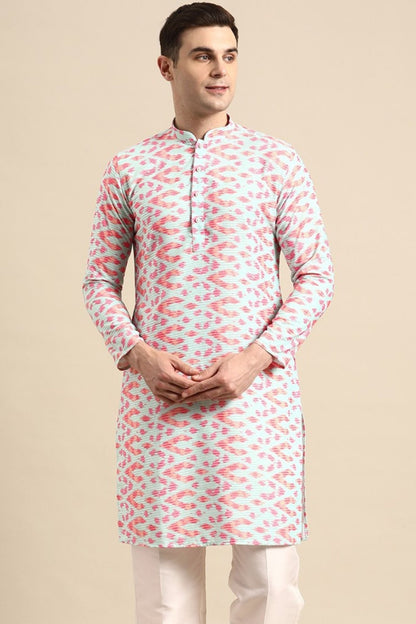 Designer long Kurta In Aqua Blue - Simaaya