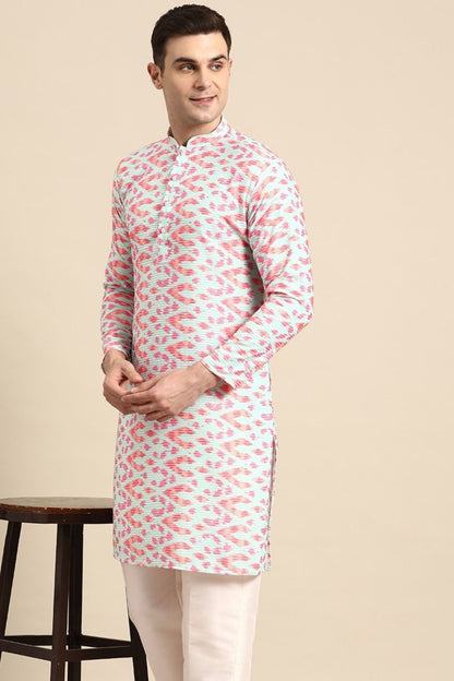 Designer long Kurta In Aqua Blue - Simaaya