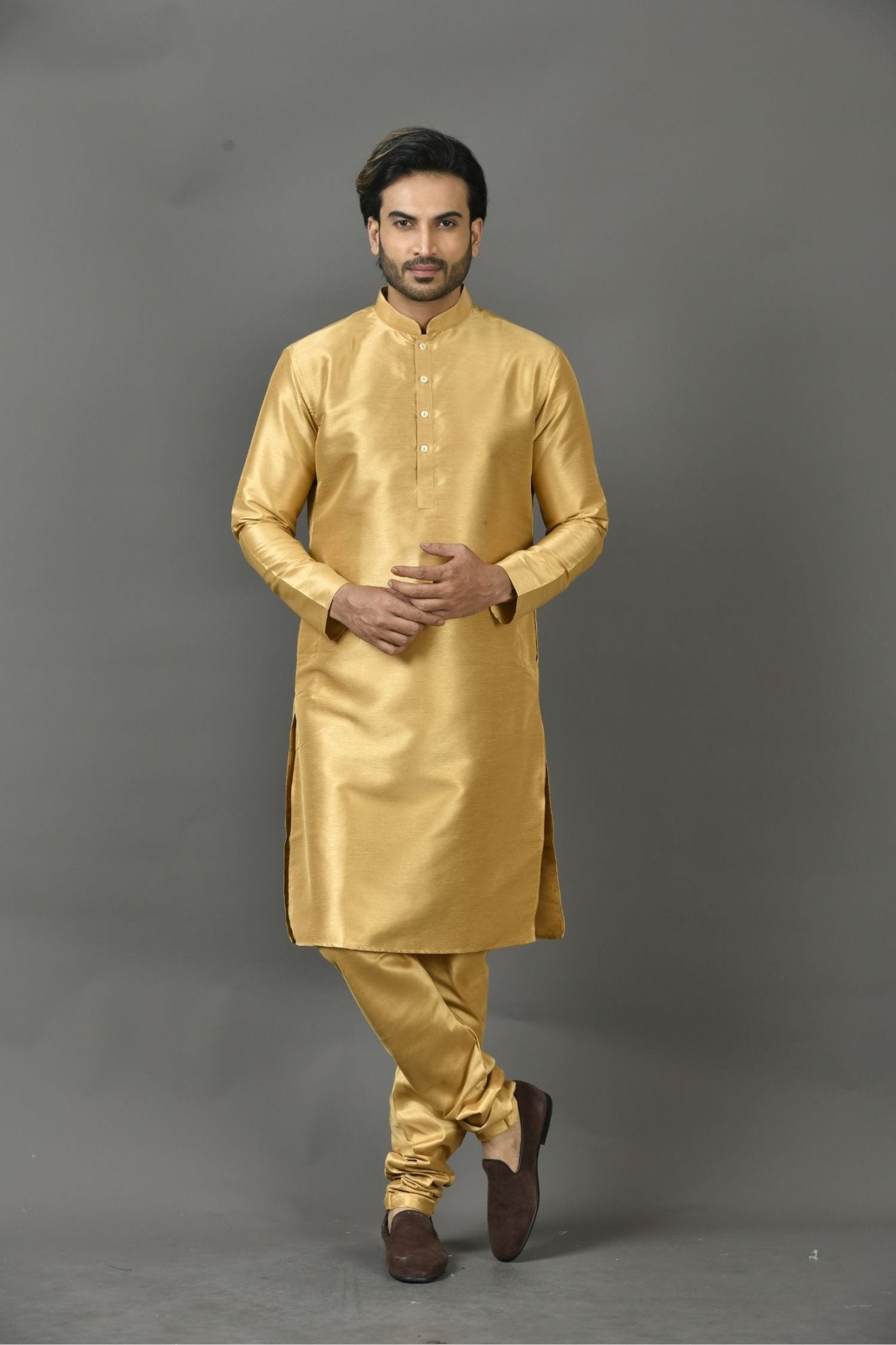 Designer Long Kurta In Yellow - Simaaya