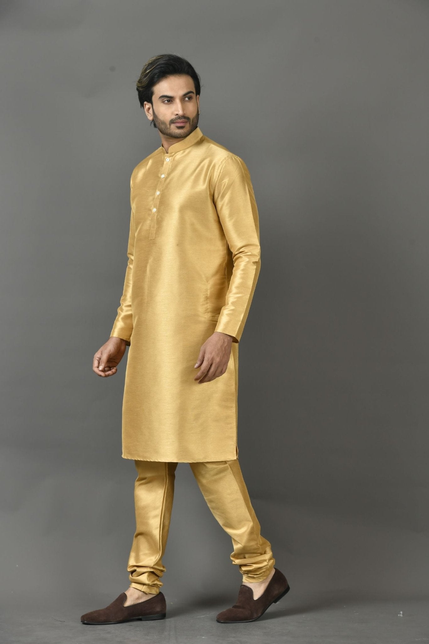 Designer Long Kurta In Yellow - Simaaya