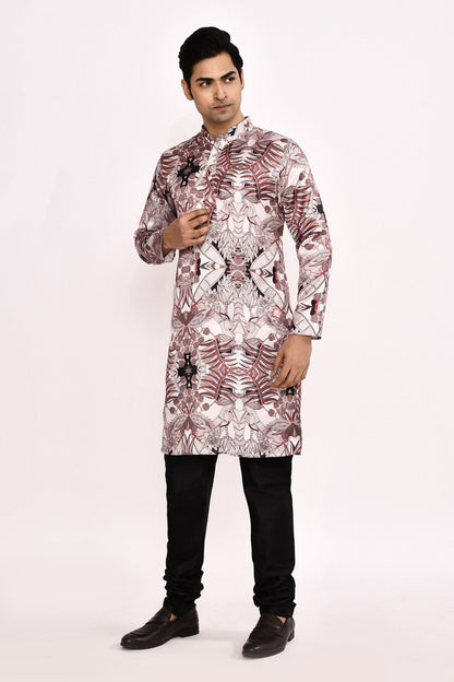 Designer Long Kurta set in Multicolor - Simaaya