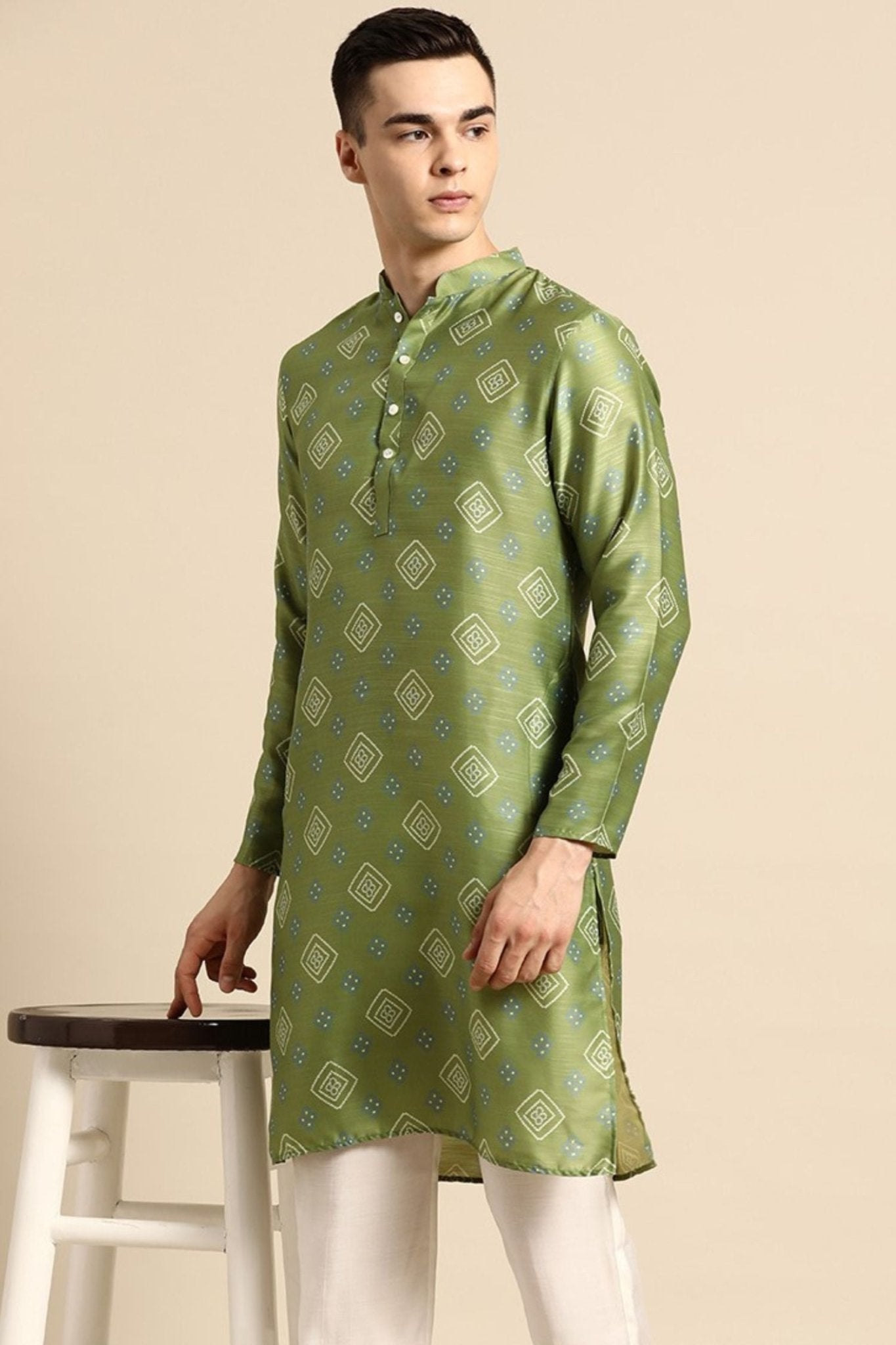 Designer Short Kurta Green - Simaaya