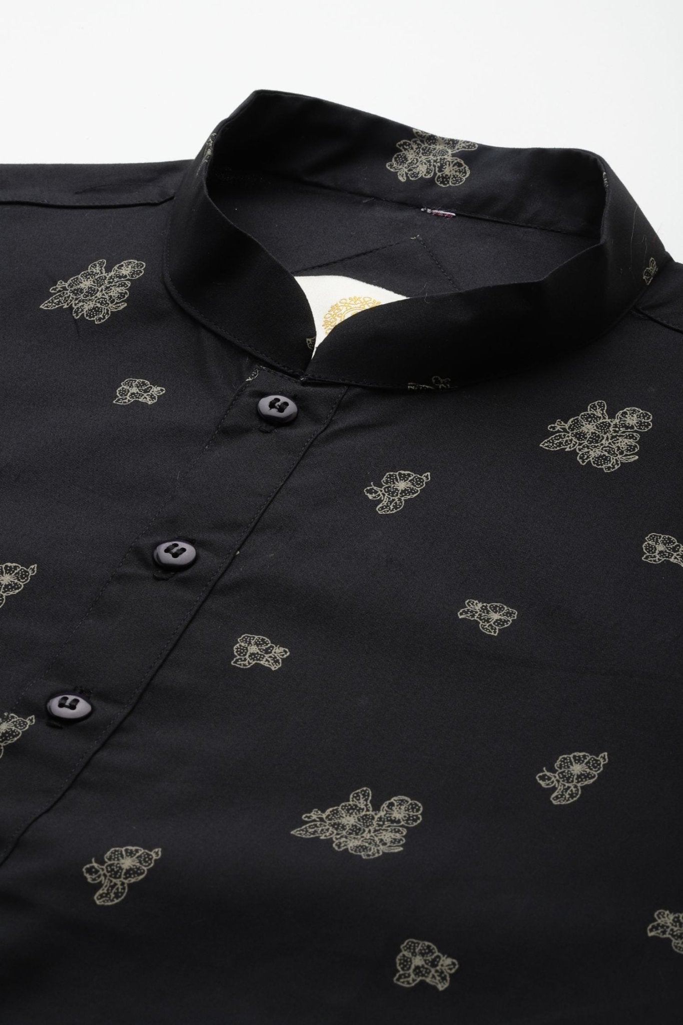 Designer Short Kurta In Black - Simaaya