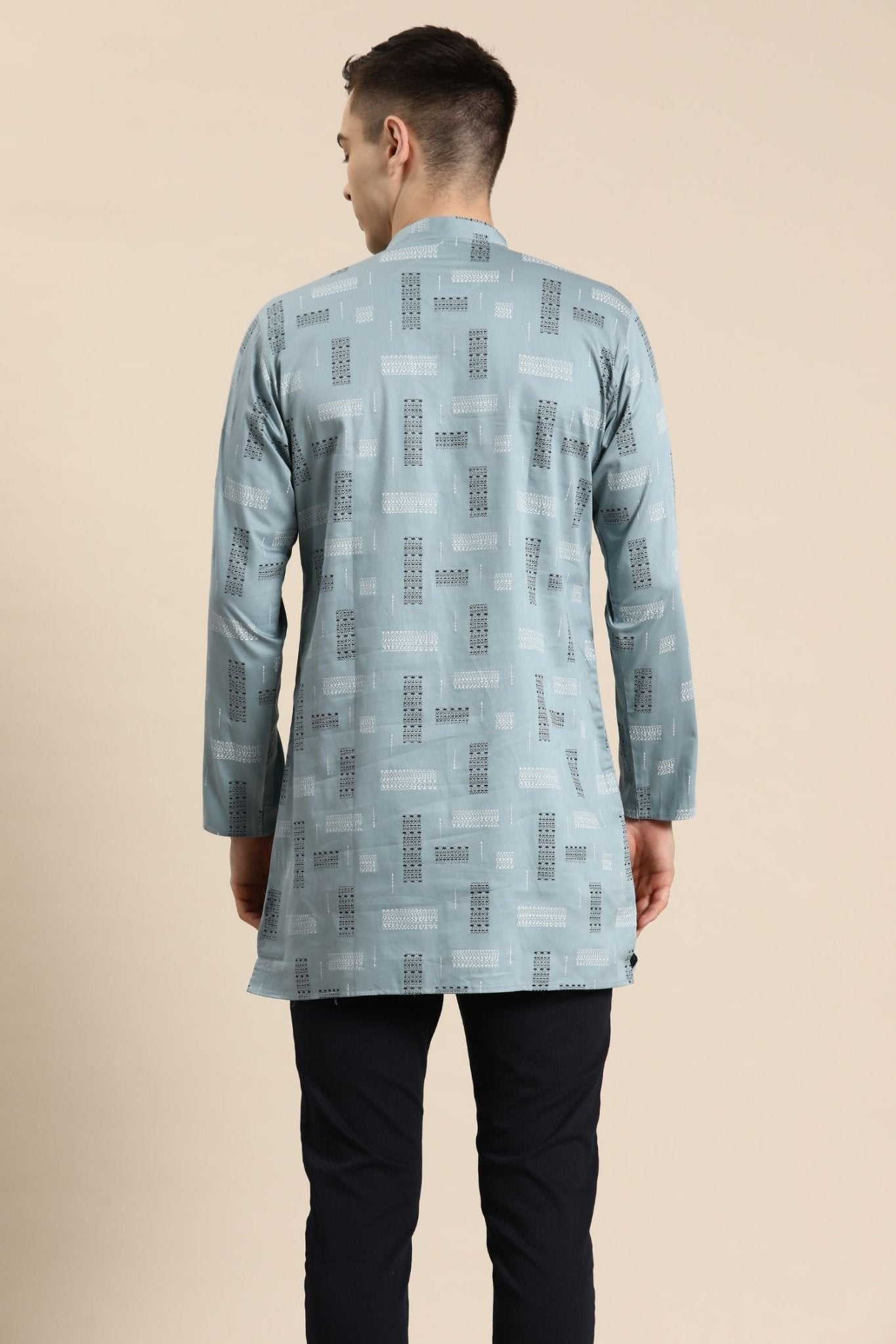 Designer Short Kurta In Blue - Simaaya
