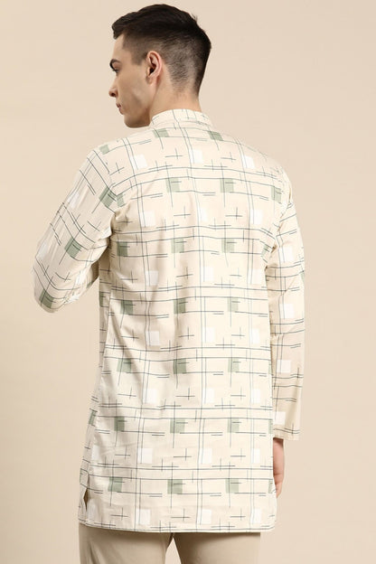 Designer Short Kurta In Cream - Simaaya
