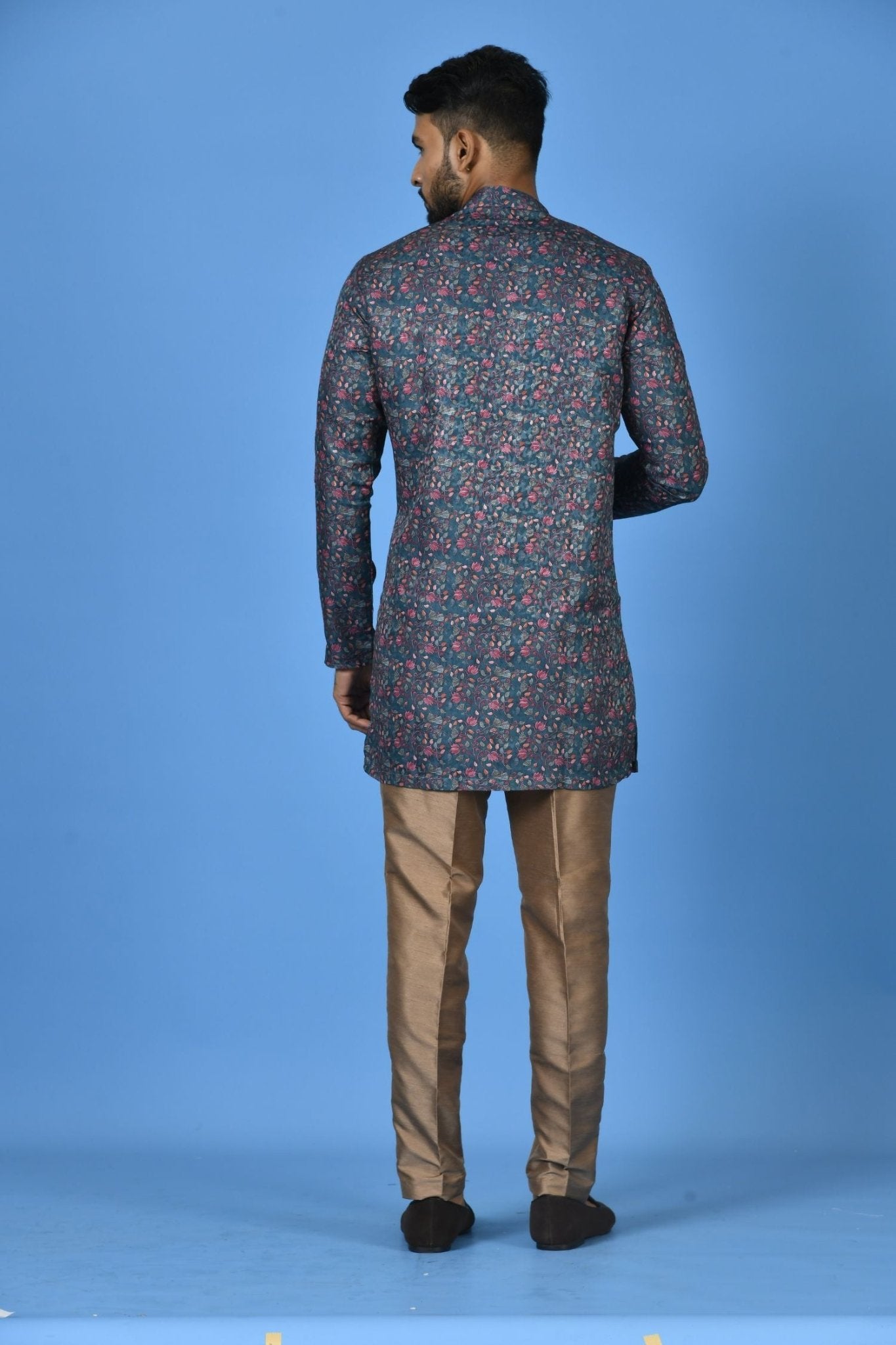 Designer Short Kurta In Deep Green - Simaaya