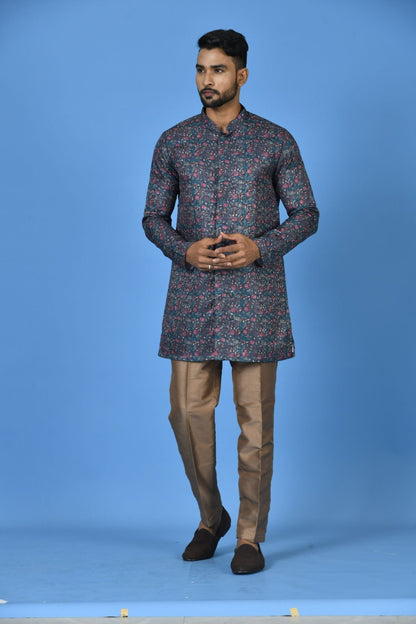 Designer Short Kurta In Deep Green - Simaaya