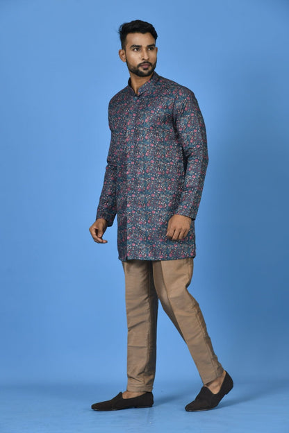 Designer Short Kurta In Deep Green - Simaaya