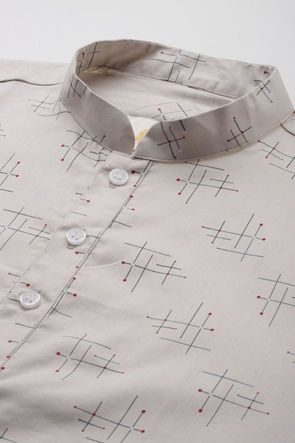 Designer Short Kurta In Grey - Simaaya