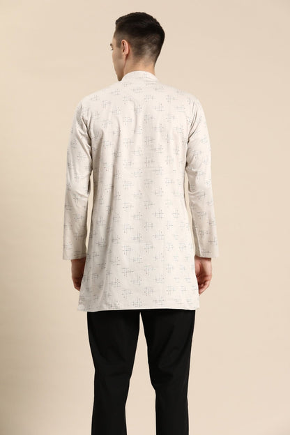 Designer Short Kurta In Grey - Simaaya