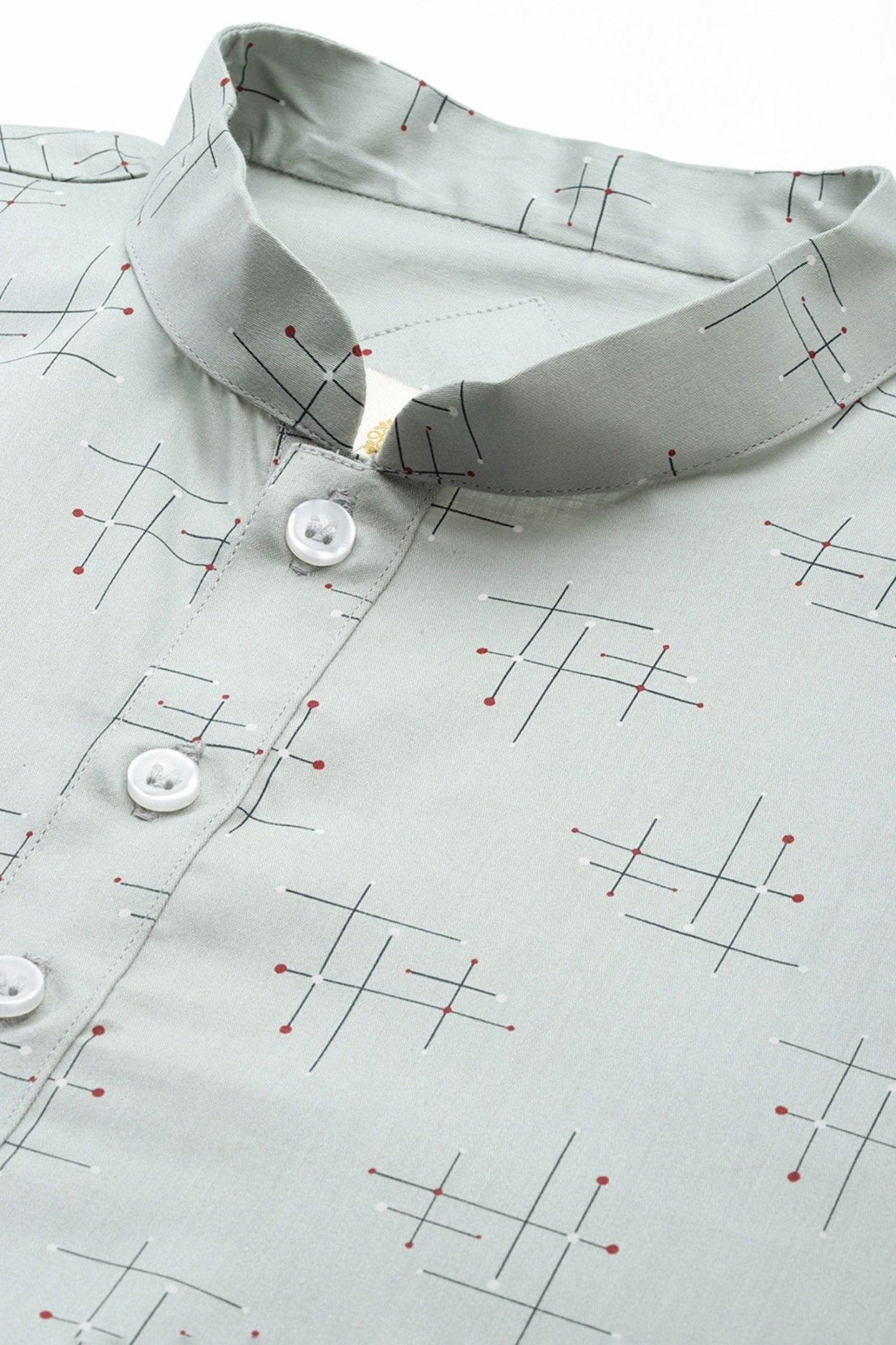 Designer Short Kurta In Light Grey - Simaaya