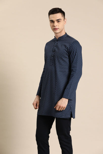 Designer Short Kurta In Multicolor - Simaaya