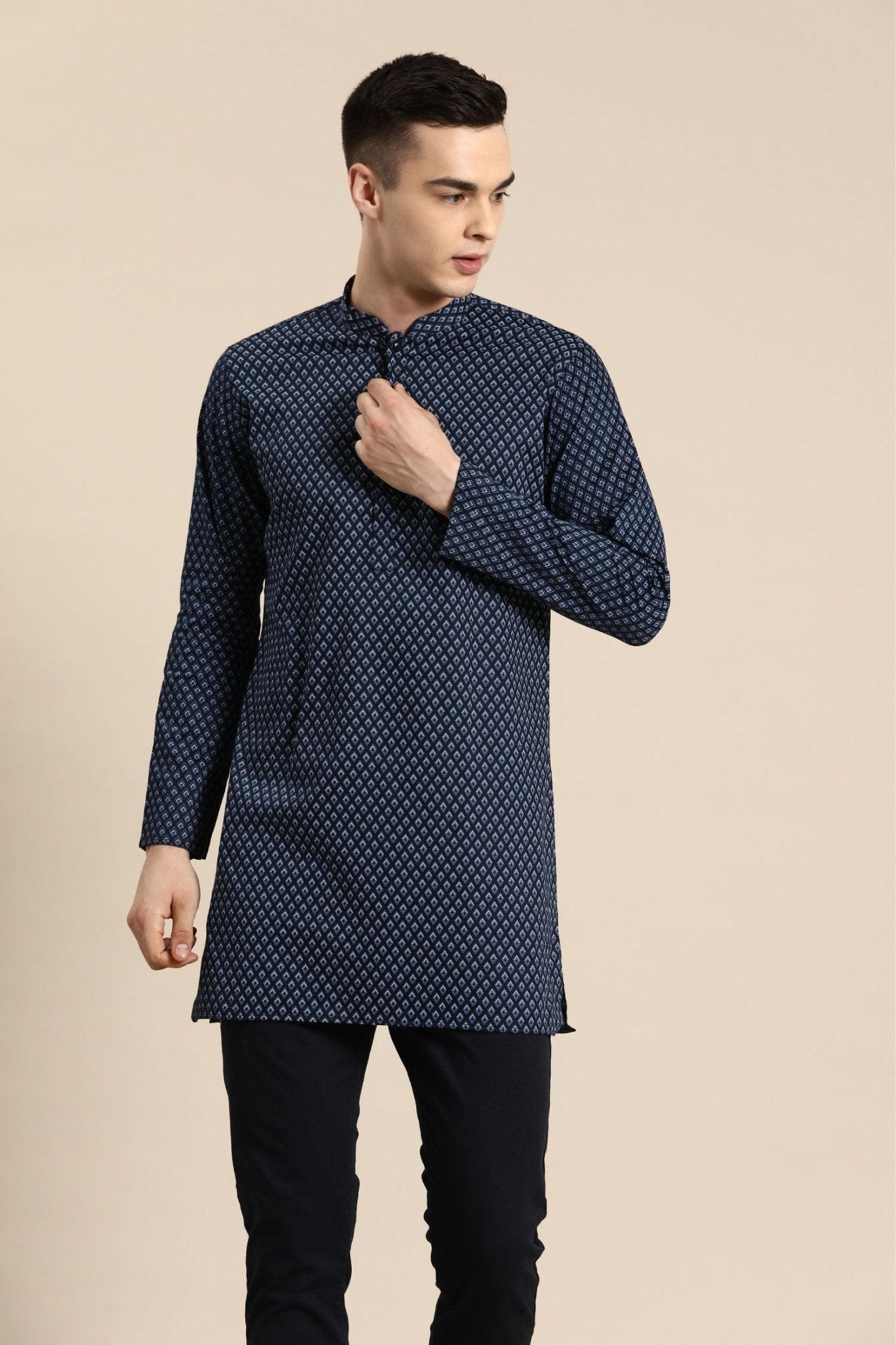 Designer Short Kurta In Multicolor - Simaaya