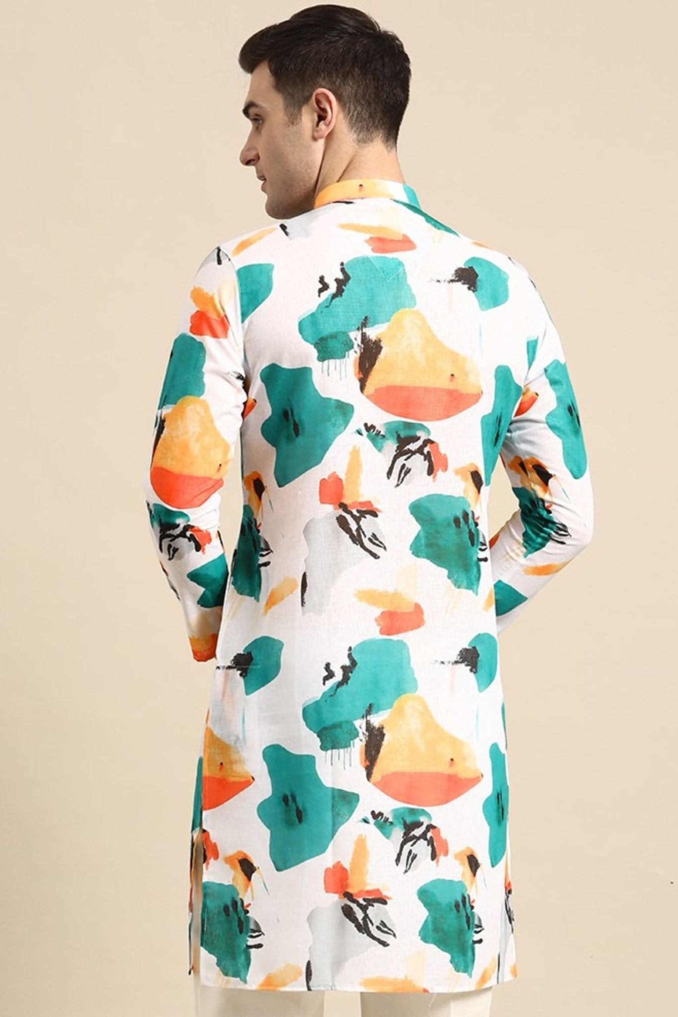 Designer Short Kurta In Multicolor - Simaaya