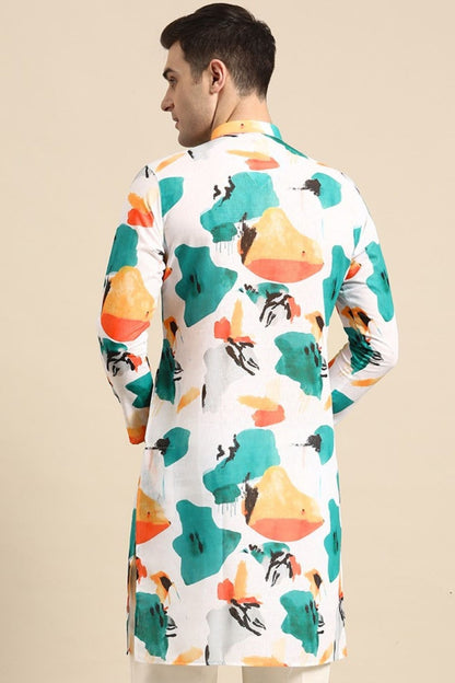 Designer Short Kurta In Multicolor - Simaaya