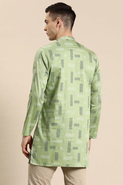 Designer Short Kurta In Pista Green - Simaaya