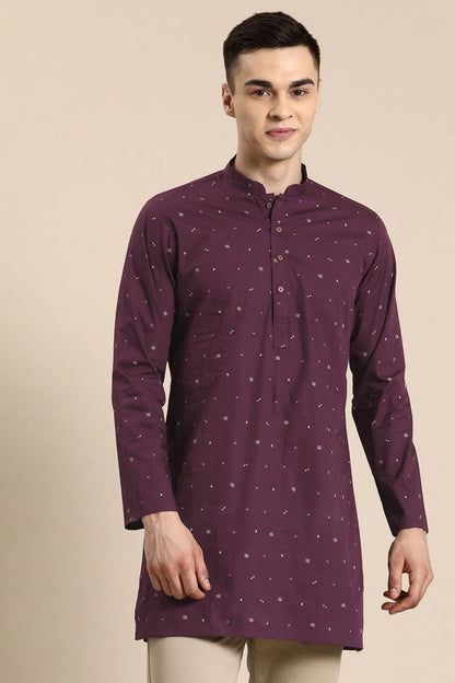 Designer Short Kurta In Red wine - Simaaya