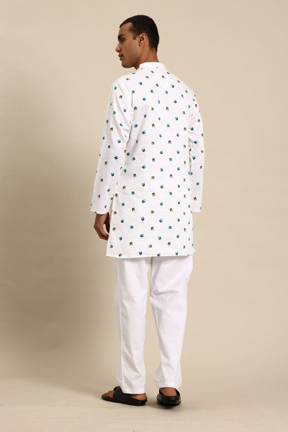 Designer Short Kurta In White - Simaaya