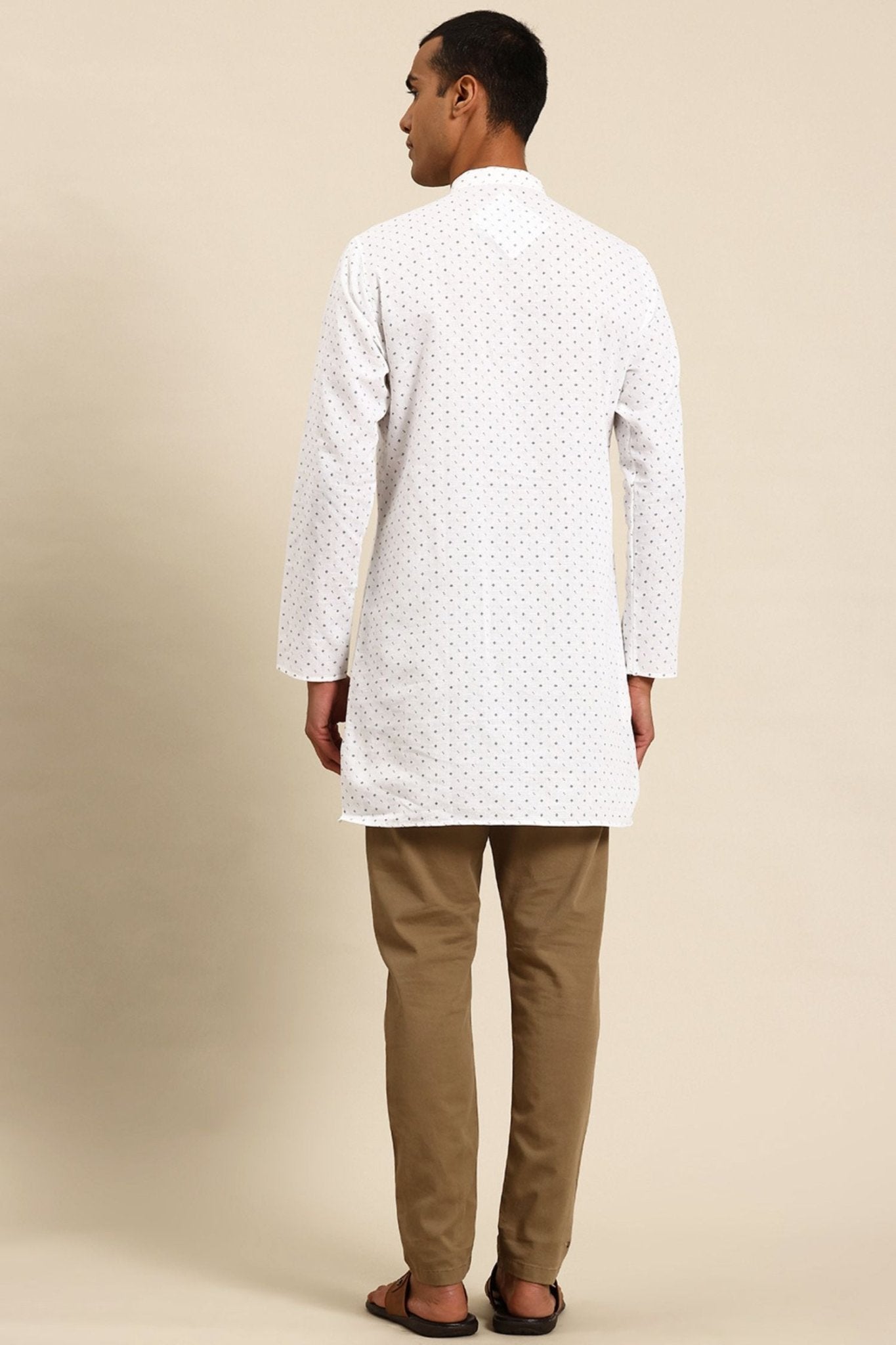 Designer Short Kurta In White - Simaaya