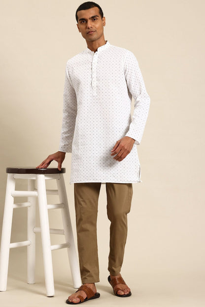 Designer Short Kurta In White - Simaaya