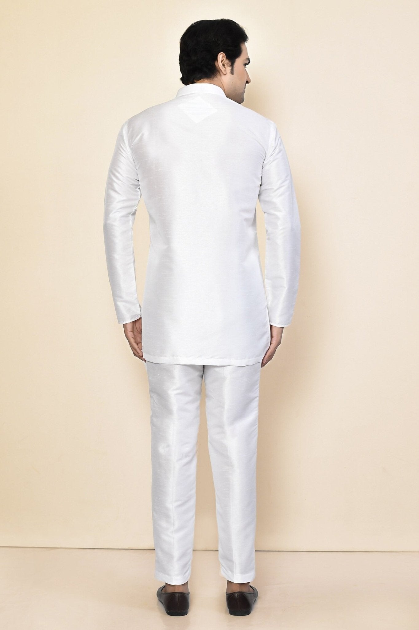 Designer Short Kurta In White - Simaaya
