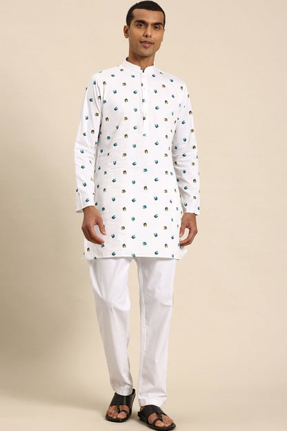 Designer Short Kurta In White - Simaaya
