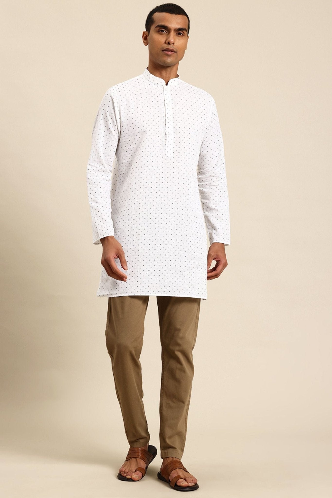 Designer Short Kurta In White - Simaaya