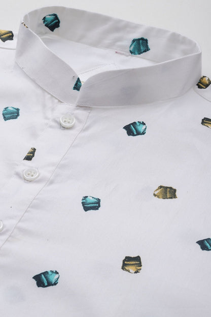 Designer Short Kurta In White - Simaaya