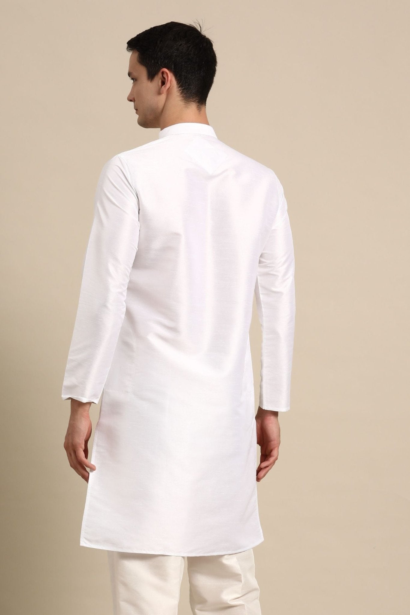 Designer Short Kurta In White - Simaaya