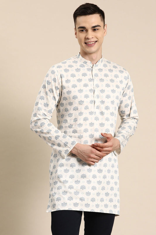 Designer Short Kurta In White - Simaaya