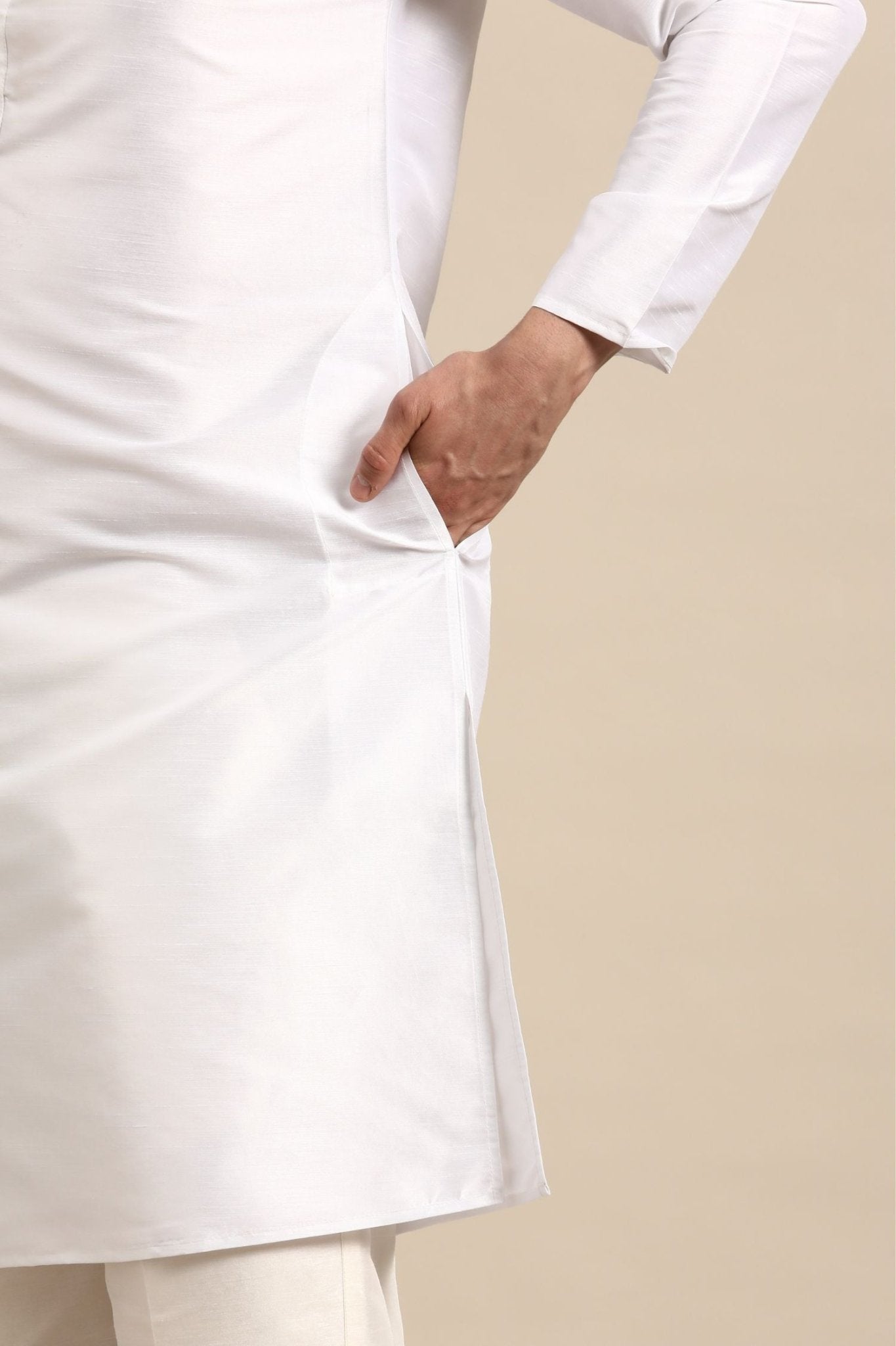 Designer Short Kurta In White - Simaaya