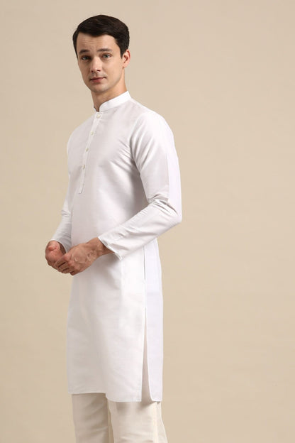 Designer Short Kurta In White - Simaaya