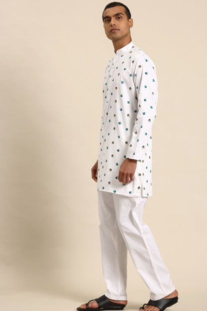 Designer Short Kurta In White - Simaaya