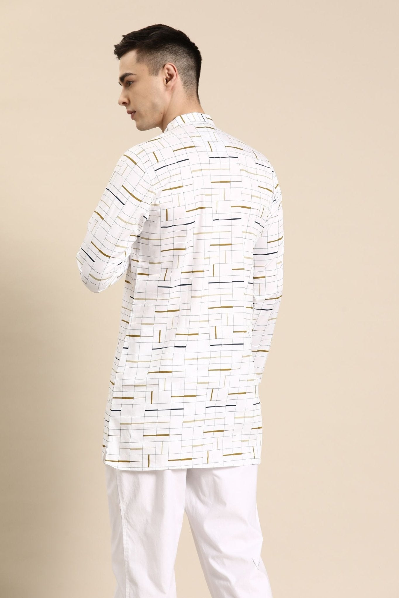 Designer Short Kurta In White - Simaaya