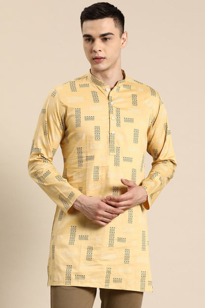 Designer Short Kurta In Yellow - Simaaya