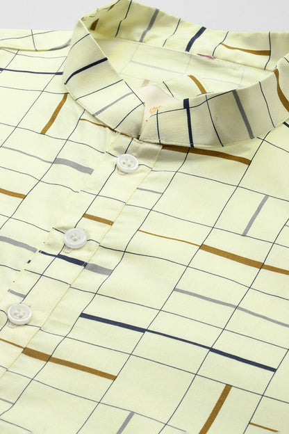 Designer Short Kurta In Yellow - Simaaya