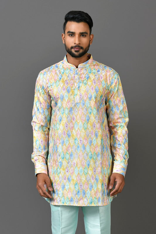 Designer Short Kurta In Yellow - Simaaya