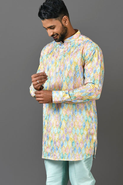 Designer Short Kurta In Yellow - Simaaya