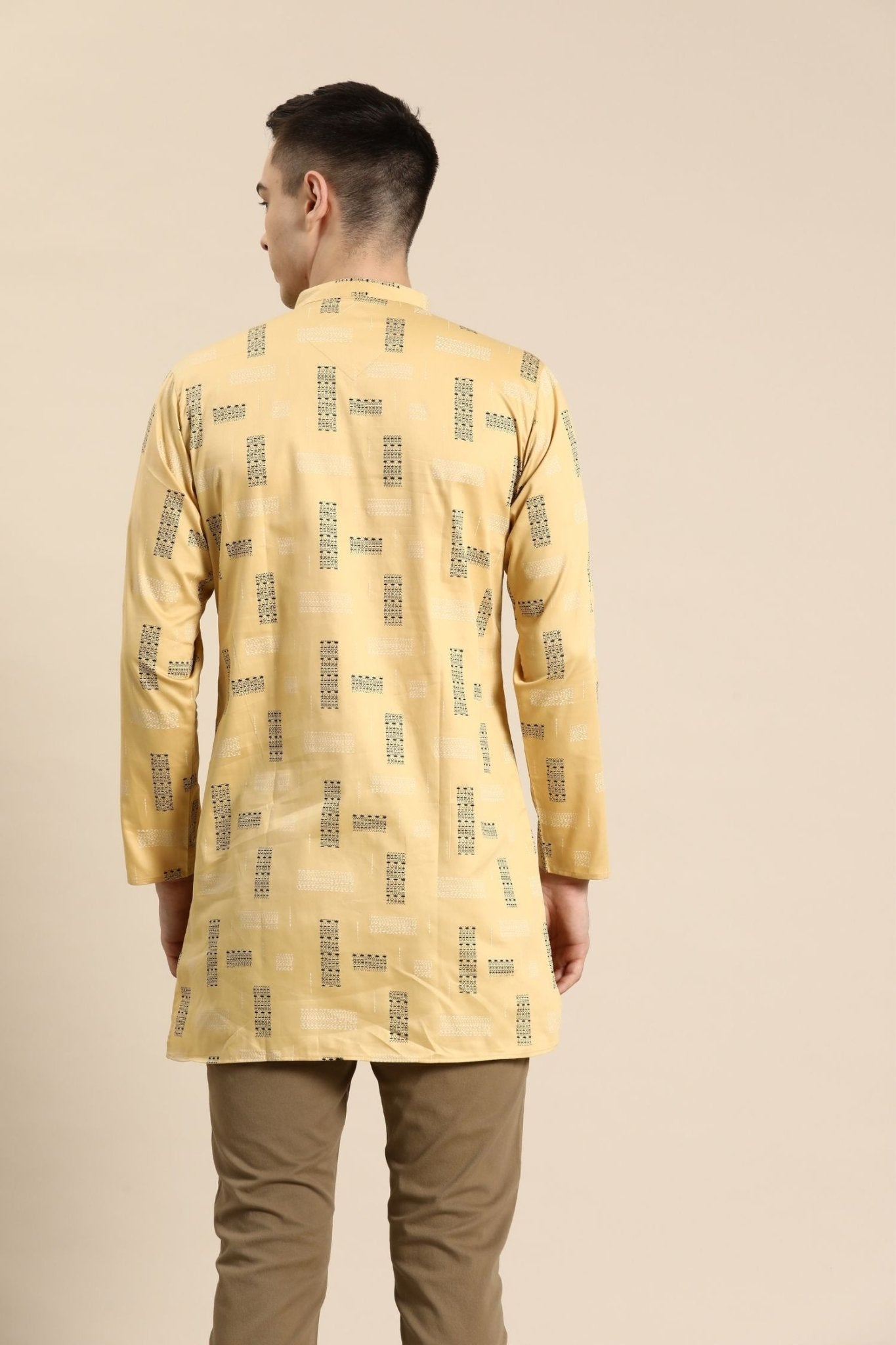 Designer Short Kurta In Yellow - Simaaya