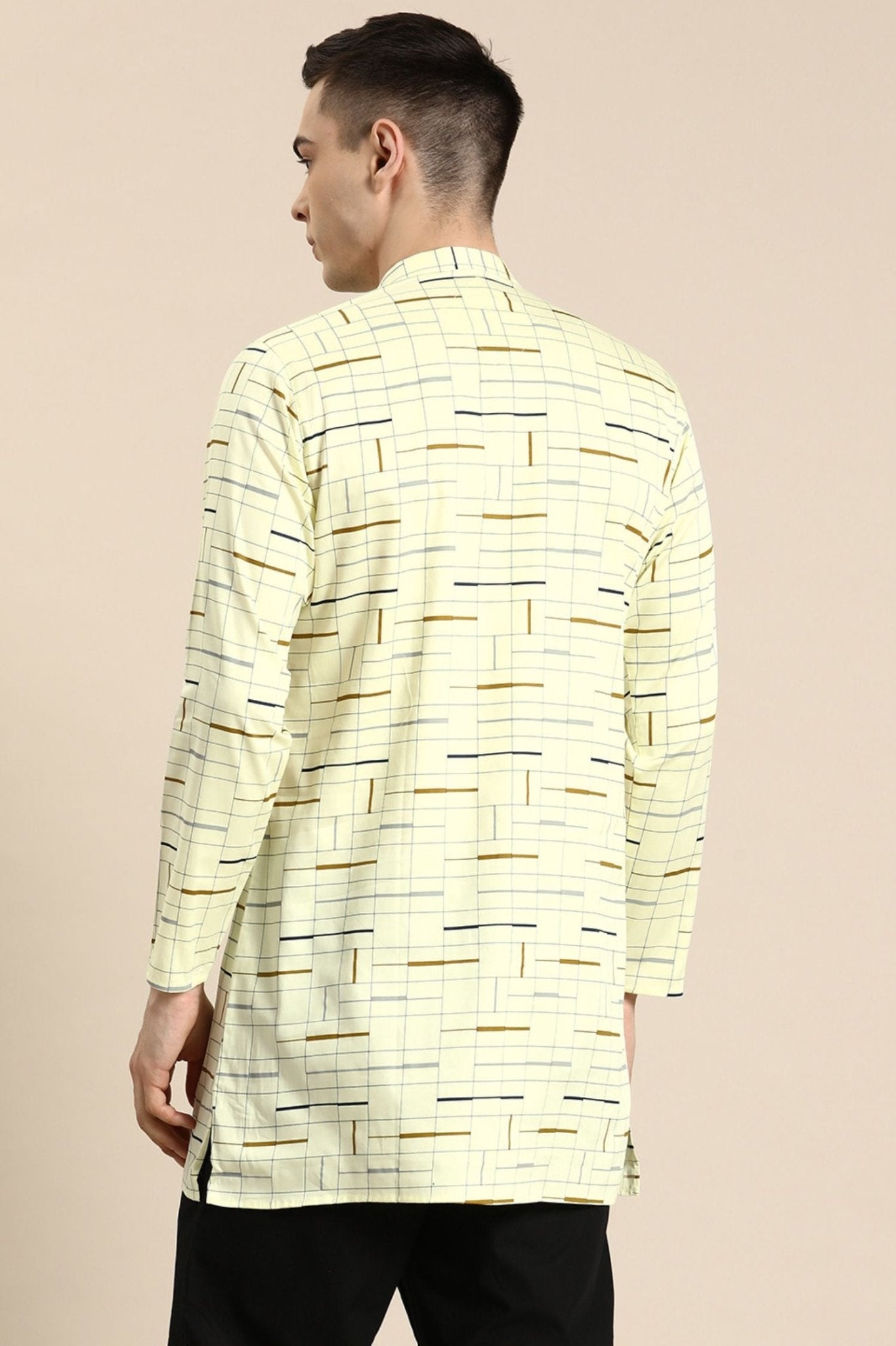 Designer Short Kurta In Yellow - Simaaya