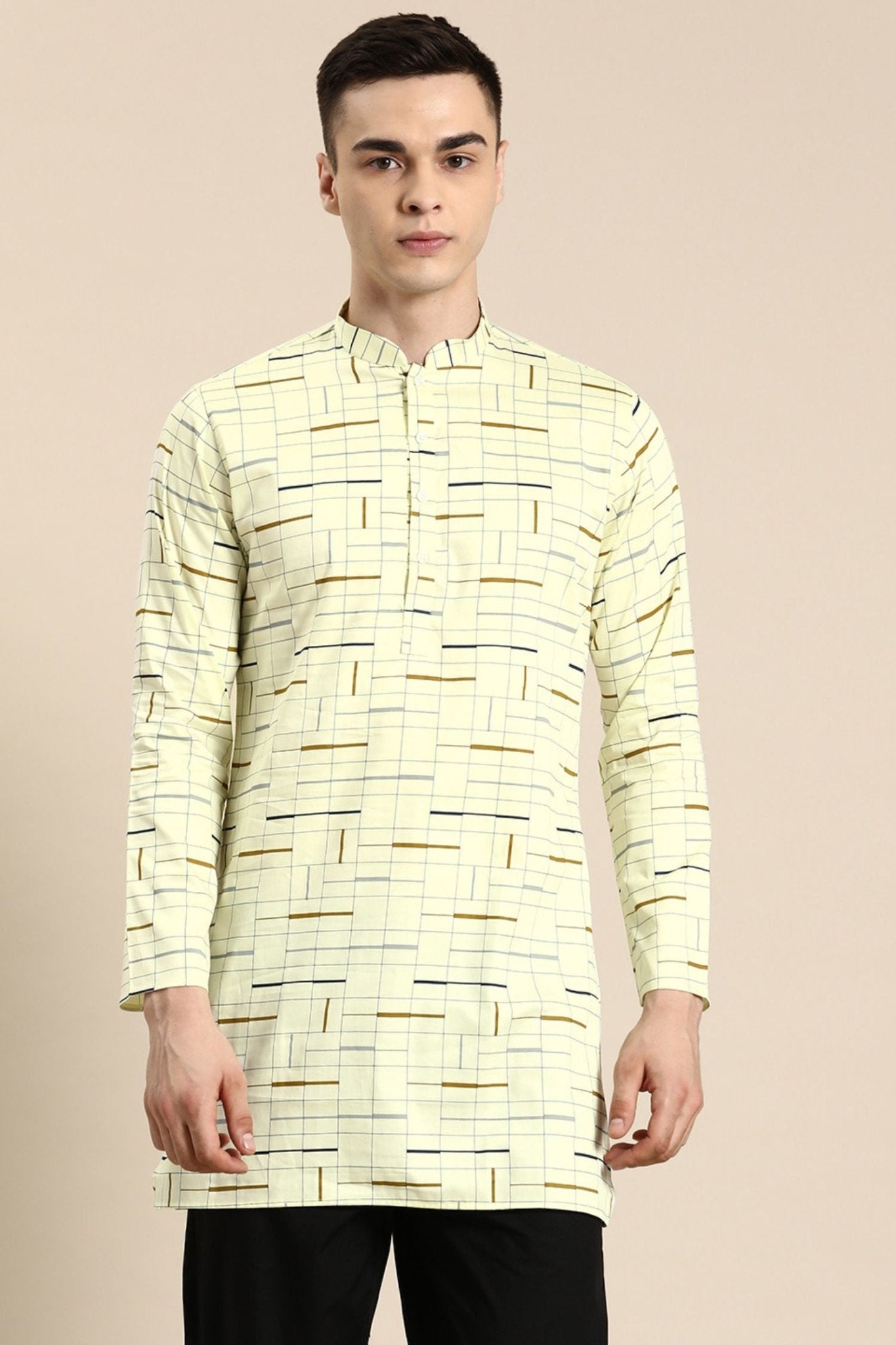 Designer Short Kurta In Yellow - Simaaya