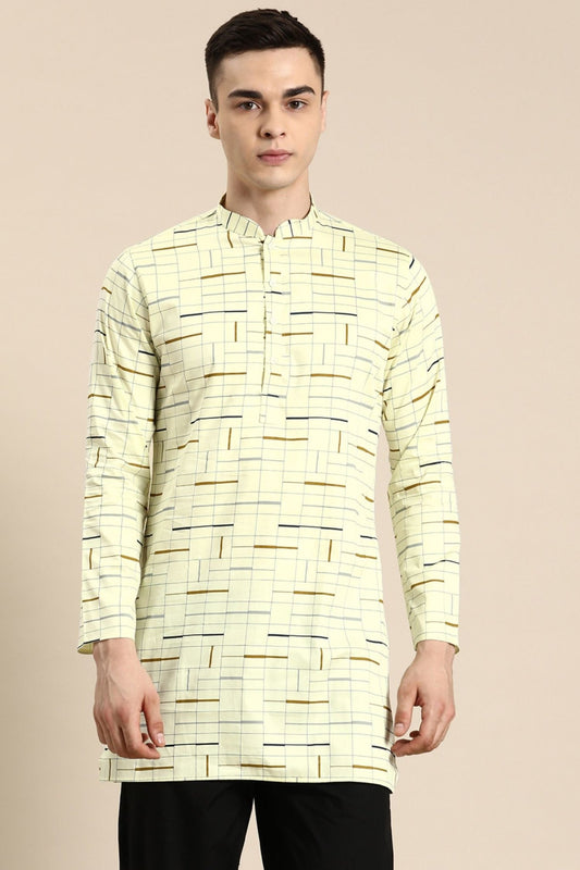 Designer Short Kurta In Yellow - Simaaya